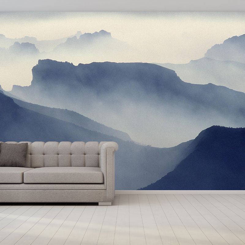 Sky Scene Mountain Wall Mural Wallpaper Photography Mildew Resistant for Sitting Room