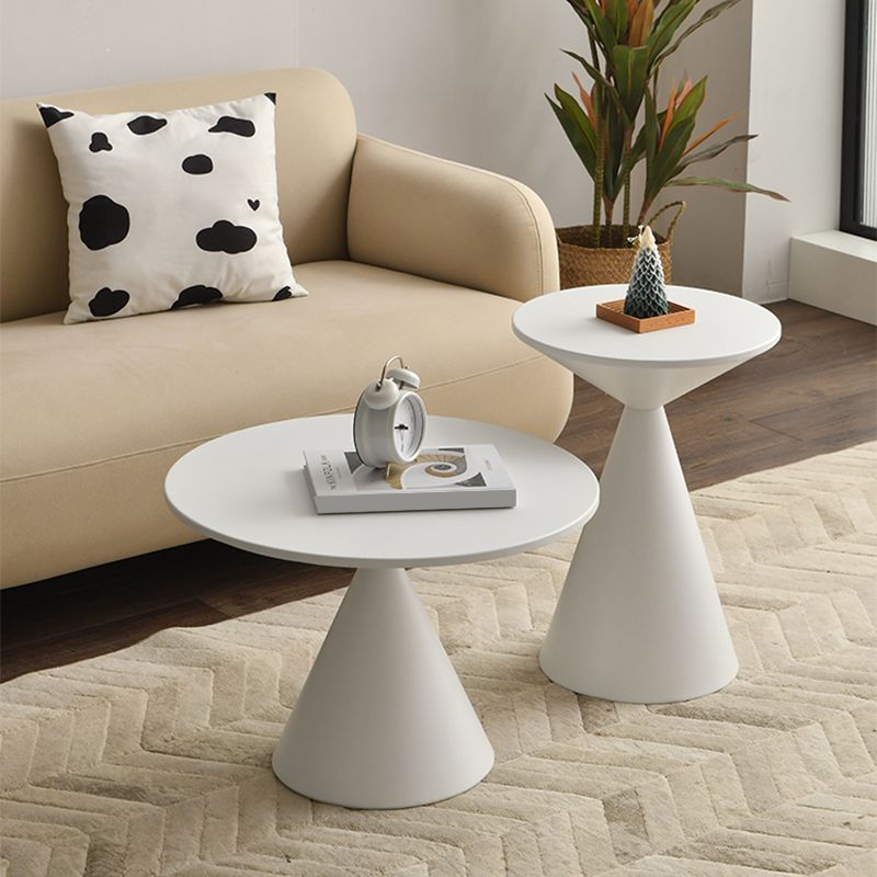 Contemporary Corner Table Metal Round Pedestal Side End Table