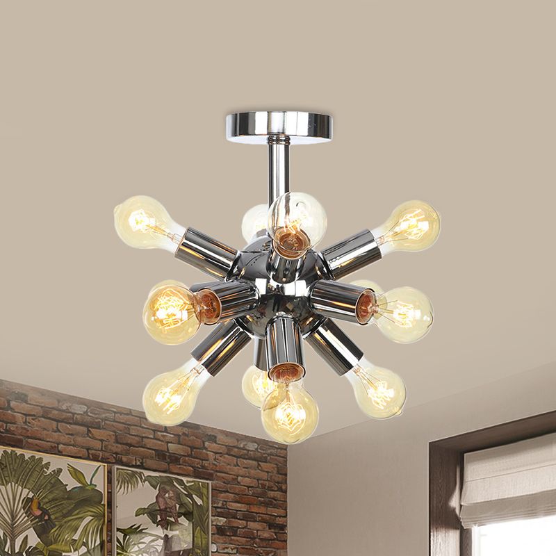 Chroom/gouden Sputnik semi-inbouw vintage ijzer 6/9/12 lichten restaurant verzonken plafondlamp armatuur