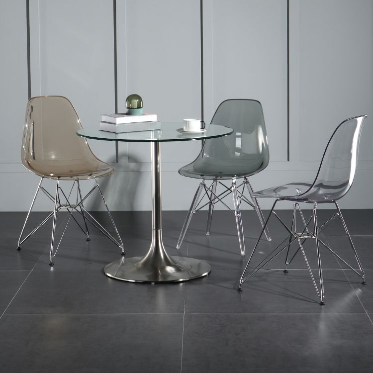 Contemporary Style Kitchen Metal Dining Chairs Armless Dining Side Chairs