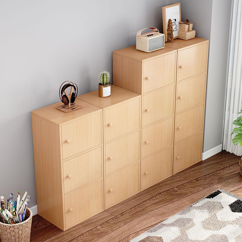 Modern Engineer Wood Bookshelf Closed Back Bookcase with Door for Home Office