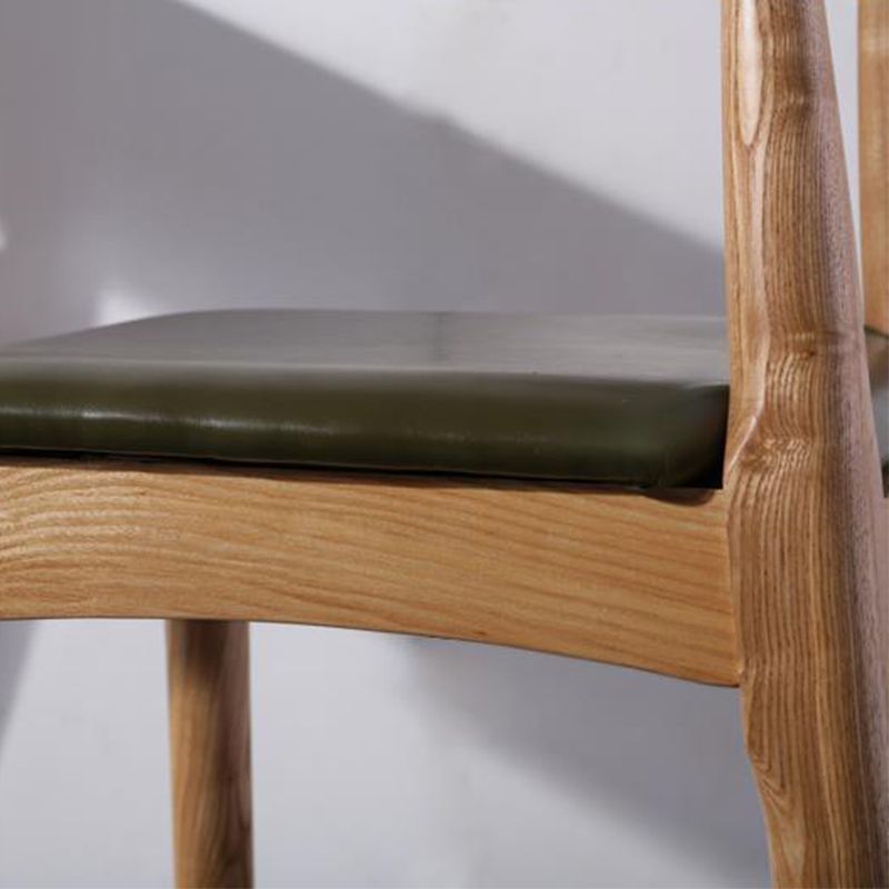 Faux Leather Dining Stools Industrial Style Bar Stool with Solid Wood Base