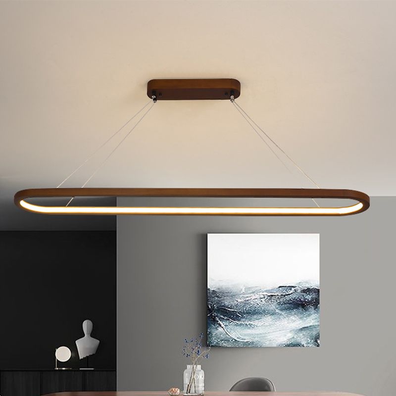 Oval Island Lighting Modern Wood 1 Light Island Lighting Ideas with Silica Gel Shade