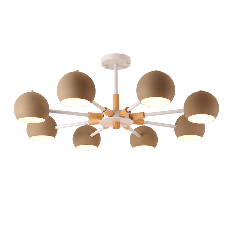 Multi Light Spherical Branch Hanging Lights Modern Macaron Style Metal Hanging Lighting