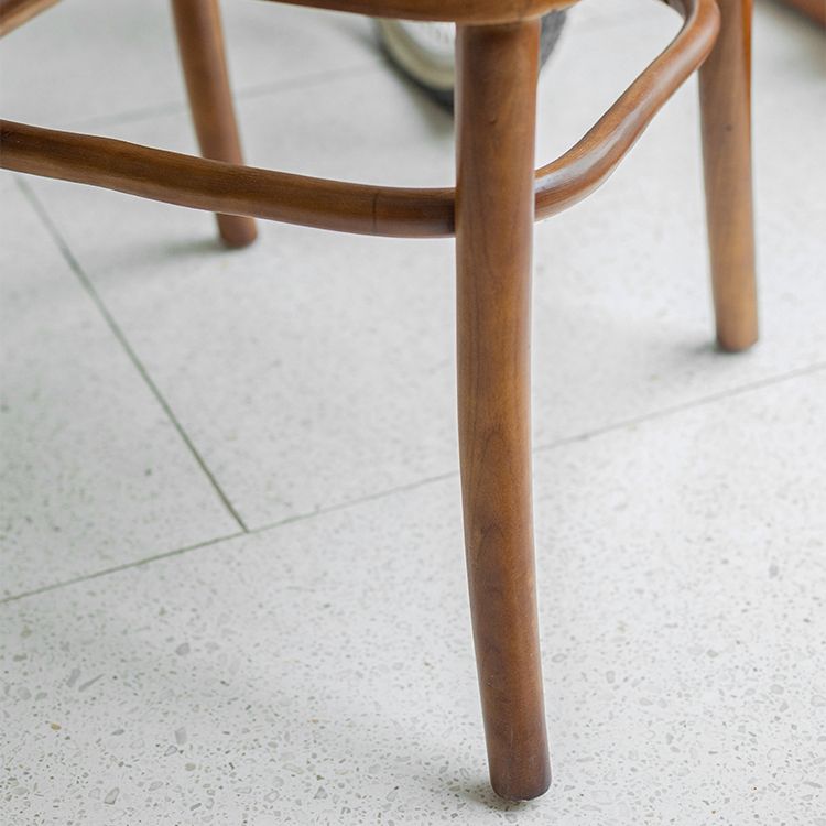 Silla de comedor tradicional sin brazos, sillas laterales con respaldo abierto y patas de madera