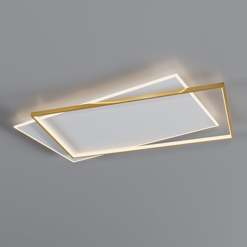 Doppelte Rechtecke Wohnzimmer Deckenbeleuchtung Acryl LED Moderne Deckeneinbaumontage