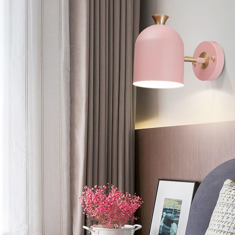 Metal Dome Shape Wall Light Modern Style 1 Light Wall Light Sconce