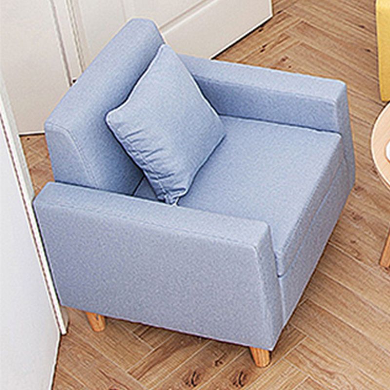 27.5"Wide Faux Leather/Linen Blend Tight Back Arm Chair with Basic Four Legs