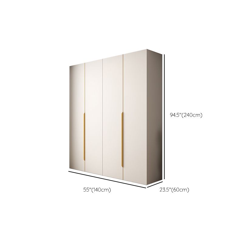 Modern Hinged Wardrobe Closet White Engineered Wood Wardrobe Armoire