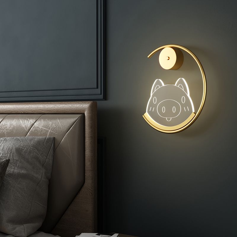 Stile per bambini a forma unica luci da parete in metallo lampade montate