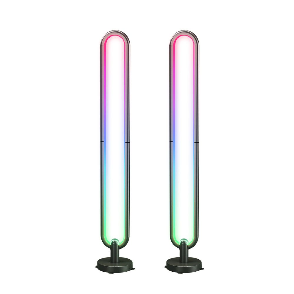 Luz de piso Bluetooth con forma ovalada Modern Metal dormitorio RGB Luz de pie