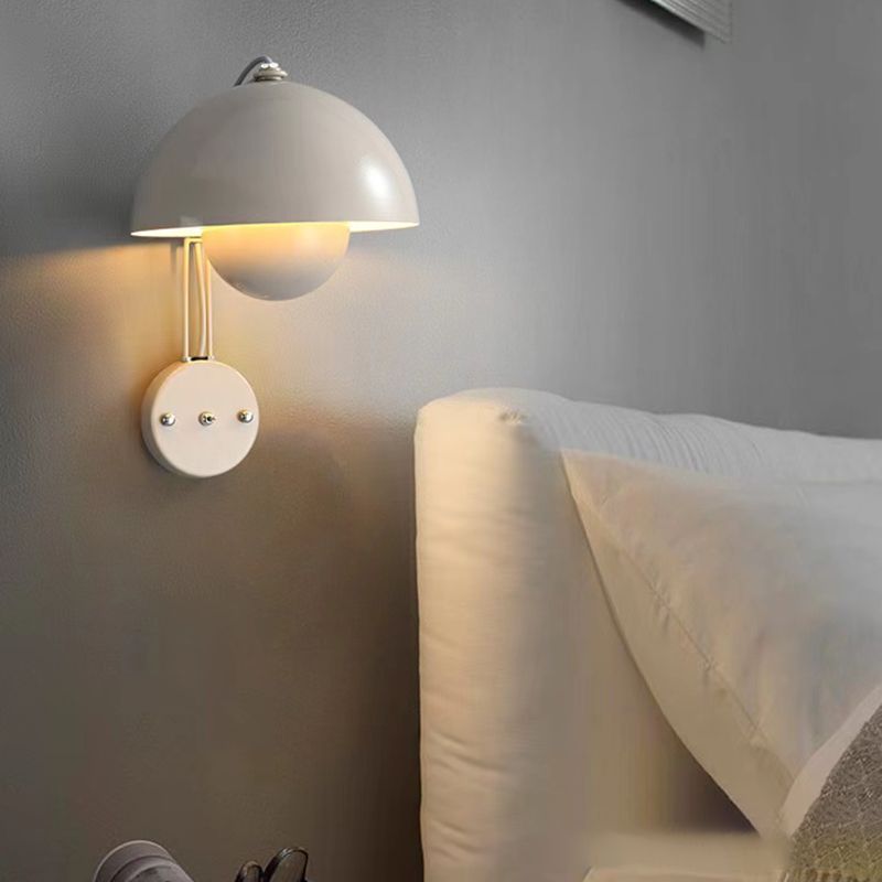 Steel Nordic Wall Lamp Dome Shade Wall Lighting Fixture in 4 Colors