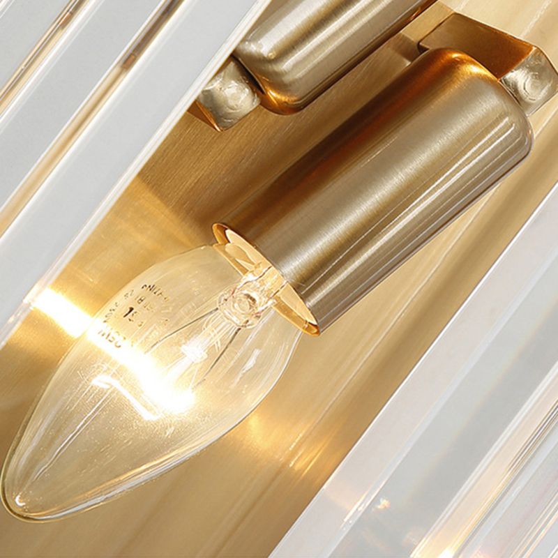 Lámpara de pared de la varita de 2 luces Estilo moderno luces de apliques de cristal negro y dorado