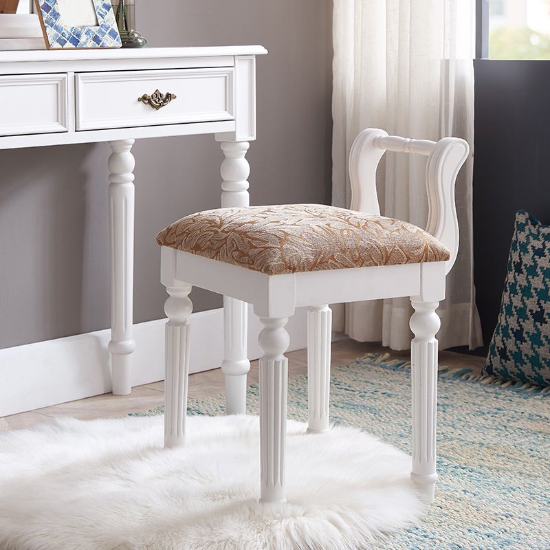 29.9" High 2-Drawer Vanity Makeup Table Set Victorian Wood Dresser in White