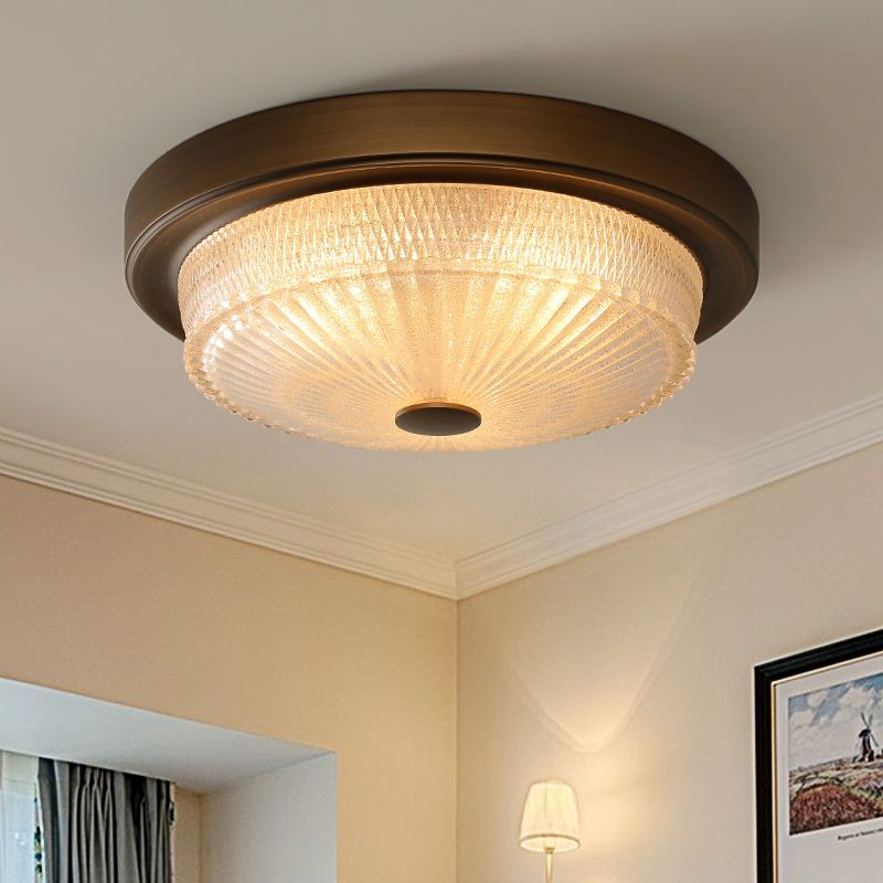 American Ceiling Light Bronze Glas Lampenschirm 1 Light Flush Mount Light für Indoor Room