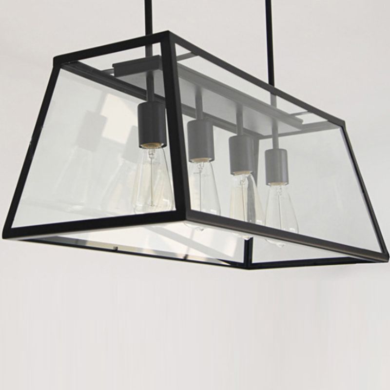 Industrial Black Island Light Metallic Pendant Lighting Fixture for Dining Room