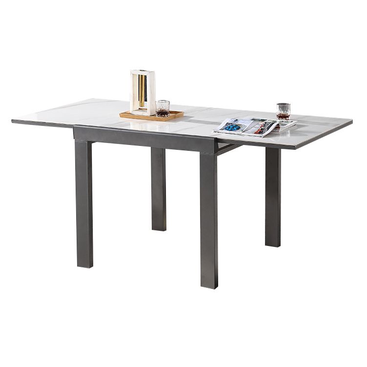 Industrial Square 31.5"W Dinner Table Stone Extendable Dining Room Collection