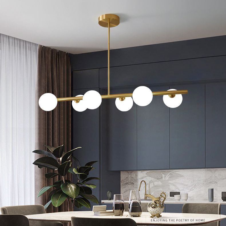 Sphere Island Pendant Lights Modern Glass Chandelier Lighting Fixtures for Restaurant