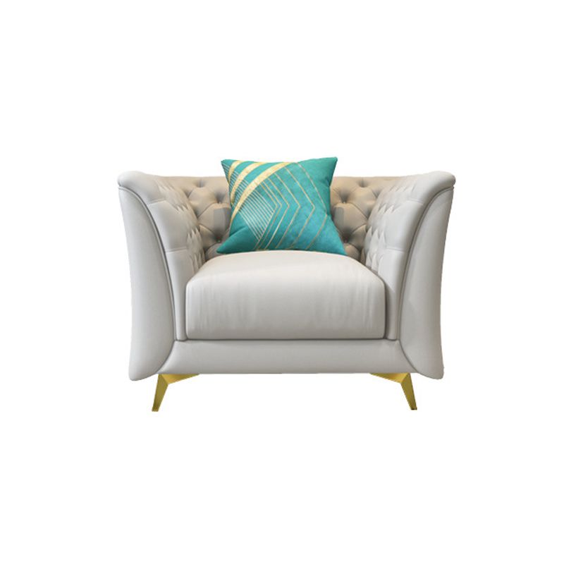 Modern Style Evagged Armrest Latex/sponge Padded Tufted Back Base Sofa
