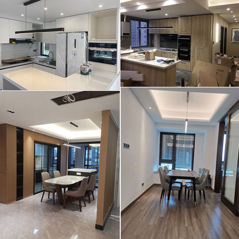 LED Simple Hanging Light Modern Rectangle Pendant Lamp Fixture for Dining Room