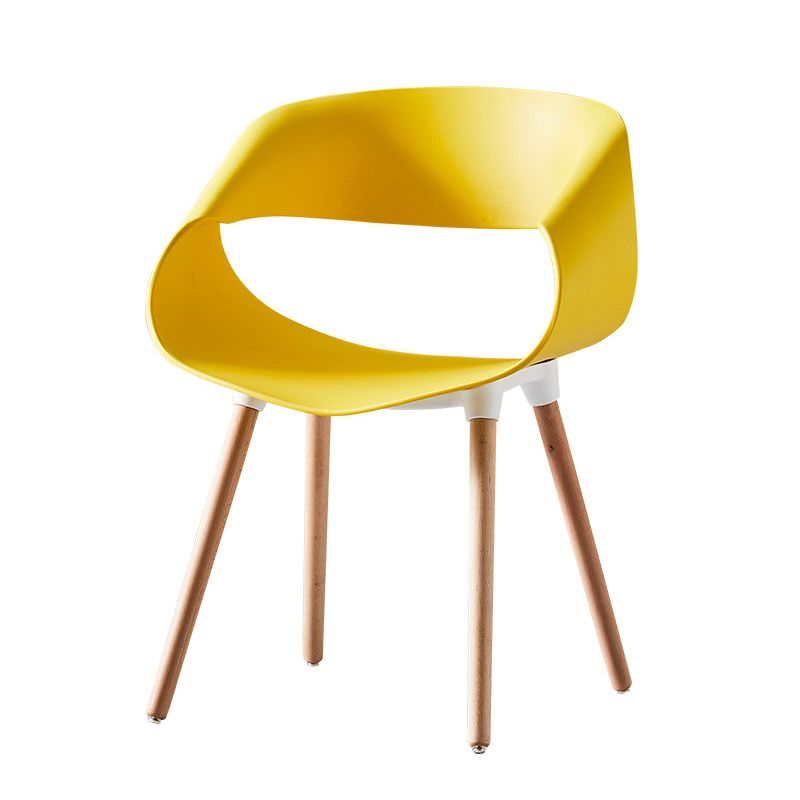 Scandinavian Armless Dining Chairs Eames Side Dining Chairs with Wood Legs