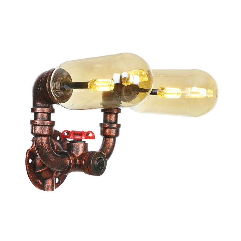 2 lichten metalen led sconce verlichting vintage verweerde koperen pijp woonkamer wandmontage lamp