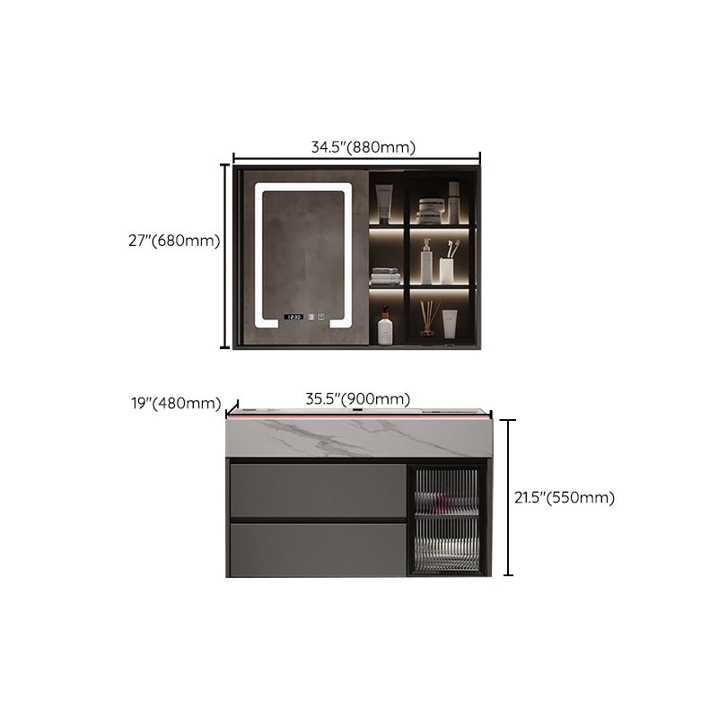 Modern Wall-Mounted Vanity Mirror Cabinet Sink Bathroom Vanity Cabinet