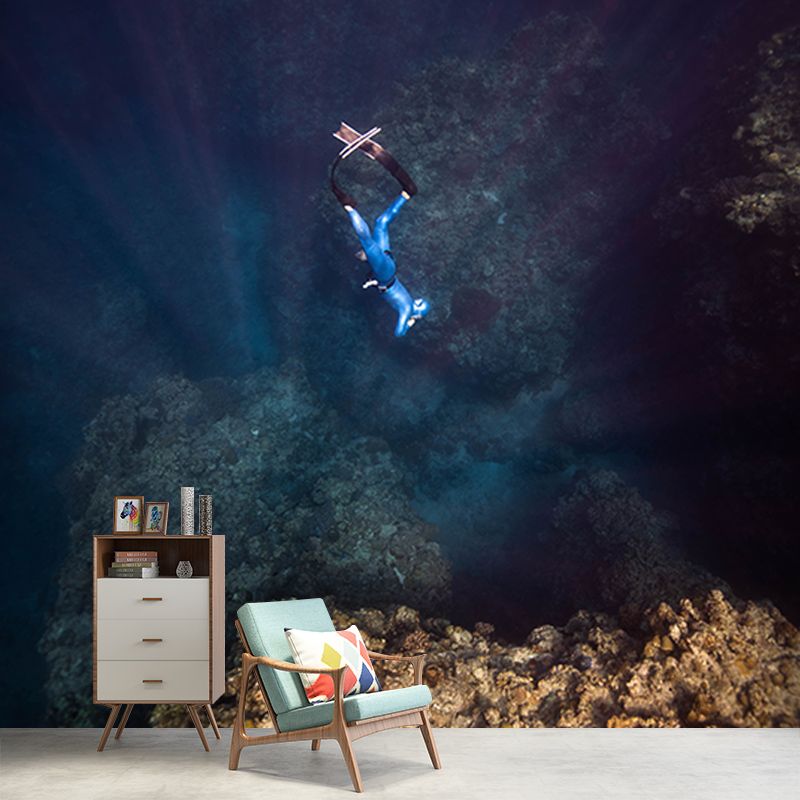Photography Stain Resistant Wall Mural Wallpaper Seabed Sitting Room Wall Mural