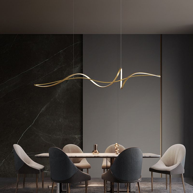 Unique Shape Modern Pendant Lighting Fixtures Metal 1 Light Island Light Fixture for Dining Room
