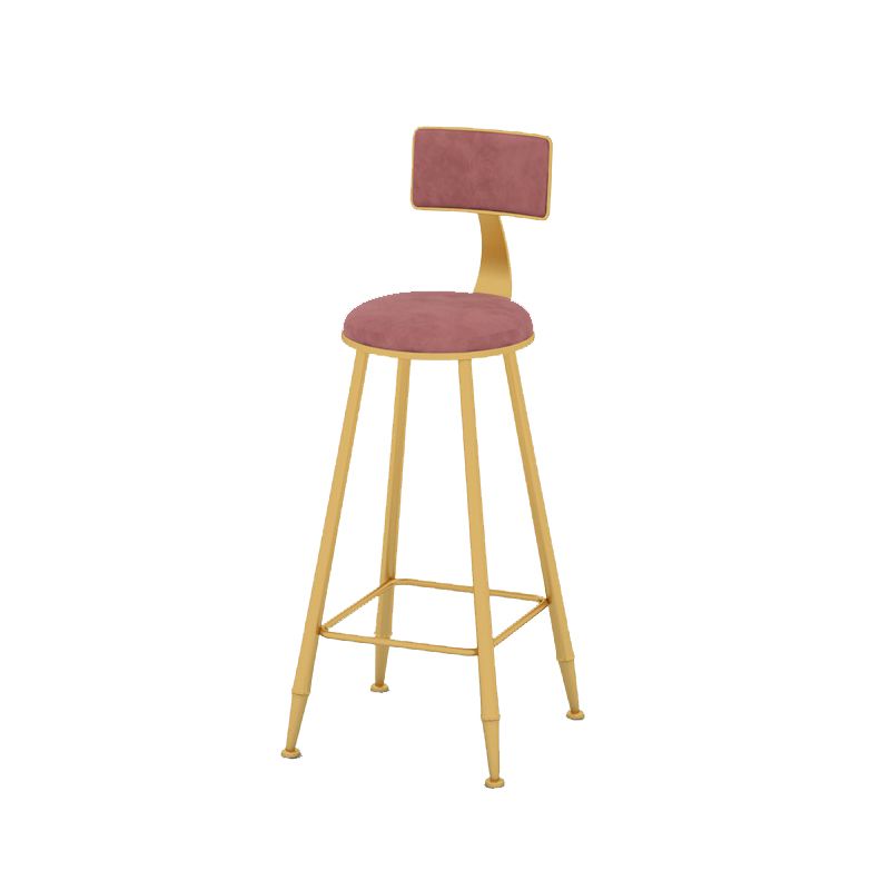 Scandinavian Upholstered Counter Stool Round Bar-height Bar Stool for Indoor