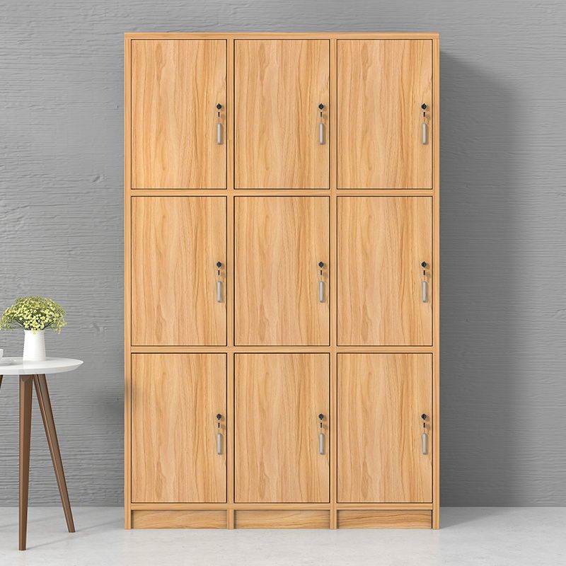 Manufactured Wood Light Wood Finish Cabinet Modern Storage Cabinet with Hinged Door