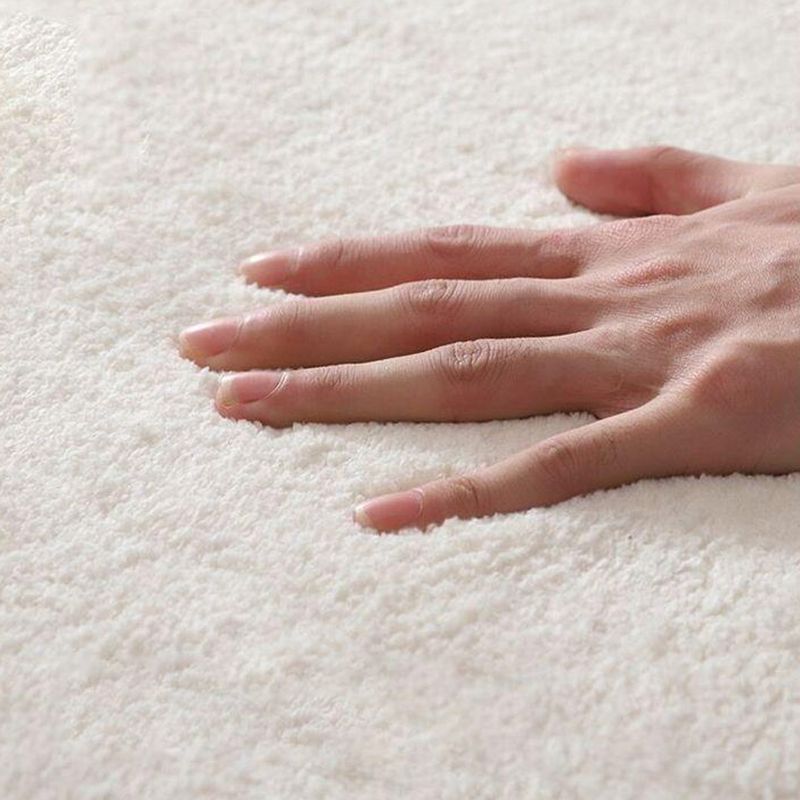 Beige Simple Rug Polyester Plant Rug Non-Slip Backing Rug for Drawing Room