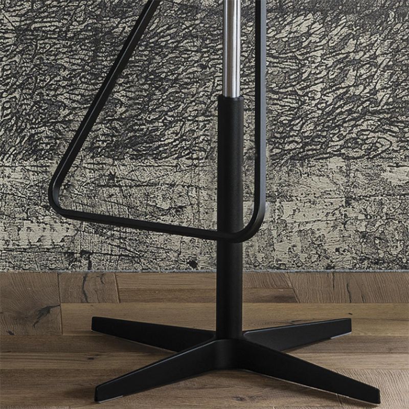 Industrial Armless Counter Stool Leather Adjustable Height Bar Stool for Indoor