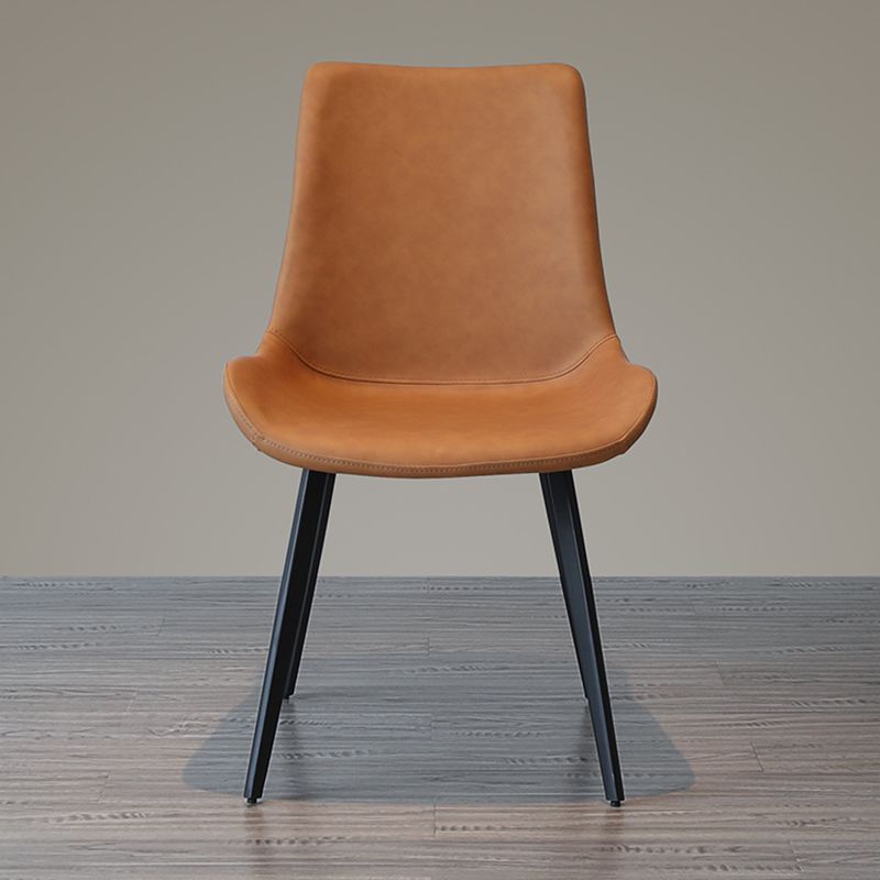 Chaises d'appoint en simili cuir de style Glam, chaise de salle à manger sans accoudoirs à dossier solide pour un usage domestique