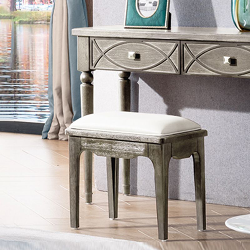 Oak Vanity Set with Stool Gray Vanity with Drawer and Mirror