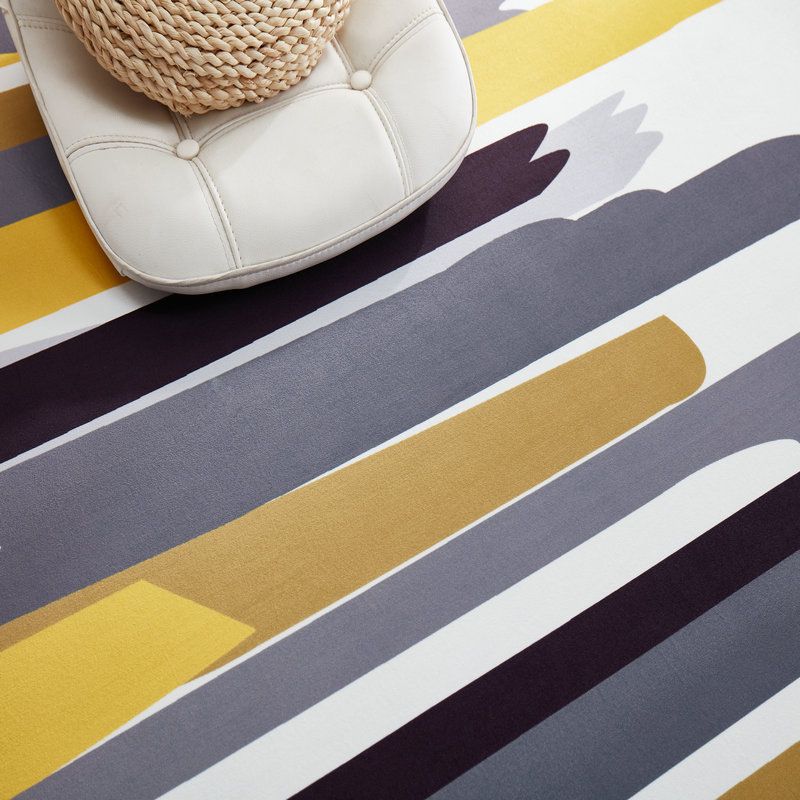 Geometric Pattern Rug Circular Stain Resistant Rug for Home Decor