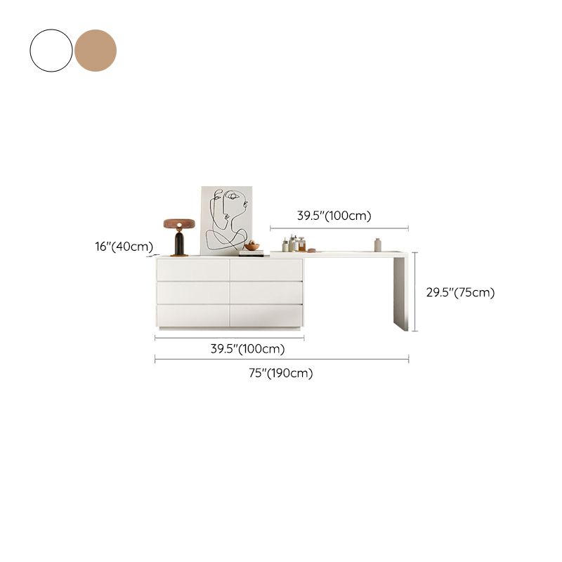 Modern Wooden Standing With Drawer White Bedroom Vanity Dressing Table