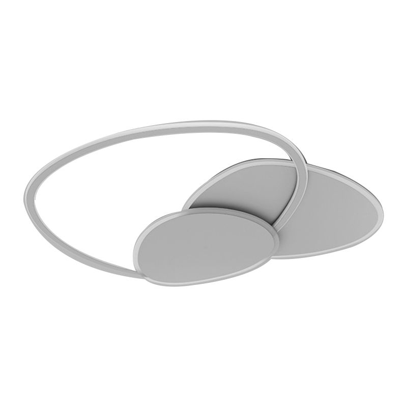 Modern Style Geometry Ceiling Lights Metal 3 Light Ceiling Lamps for Bedroom in White