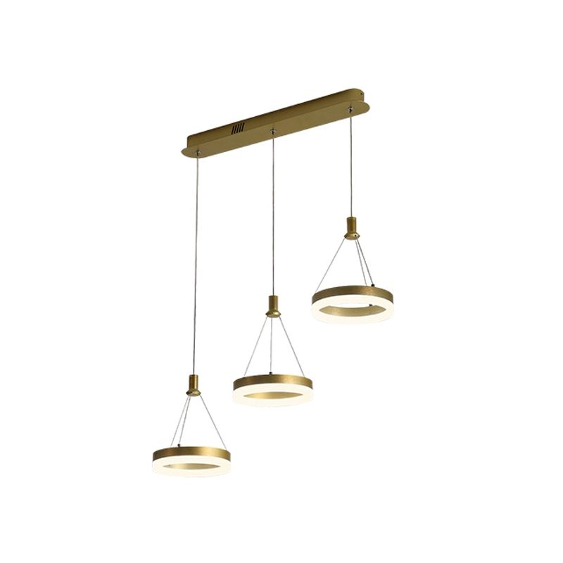 Ring -Form Esszimmer Drop Anhänger Acryl -LED Moderner LED Multiple hängende Licht in Gold/Kaffee, warmes/weißes Licht