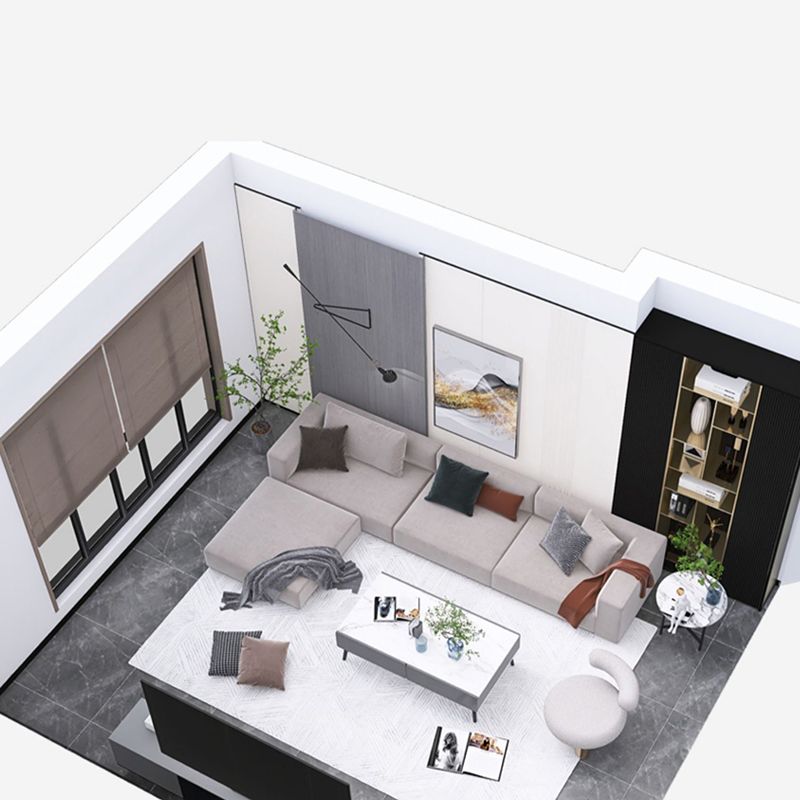 Rectangle Single Coffee Table Four Legs Coffee Table with Storage