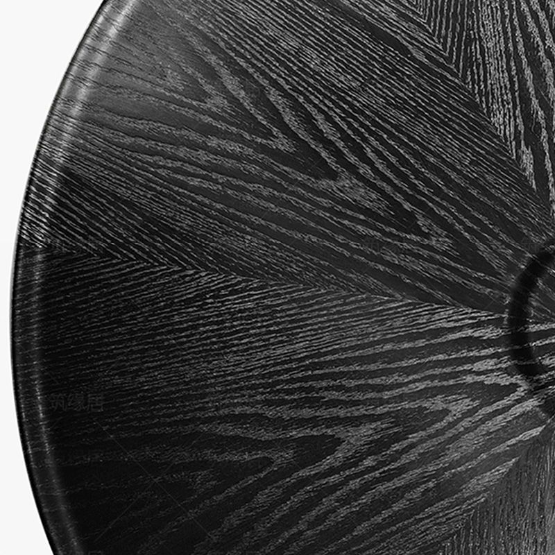 Nordic Style Cocktail Table Walnut/black Wood Round Coffee Table