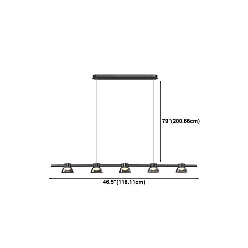 Modern Hanging Island Light Glass LED Hanging Lighting Fixture for Sitting Room