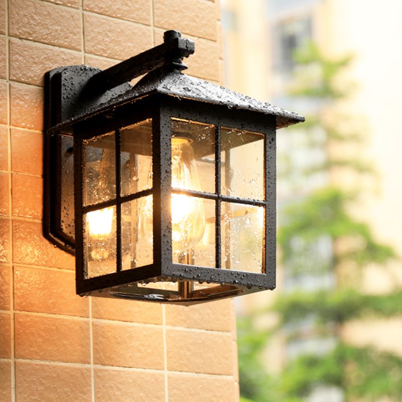 Wrought Iron Wall Lamp Sconce Industrial Loft 1-Light Sconce Lamp for Garden