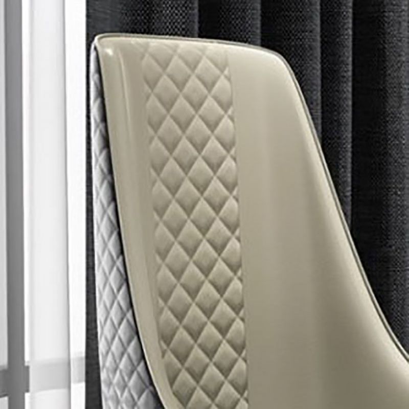 Scandinavian Style Solid Back Dining Side Chairs PU Leather Dining Side Chair for Kitchen