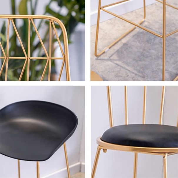 1/3/4 Pieces Glam Iron Bar Table Set Round Bistro Set with Black Faux Marble Top