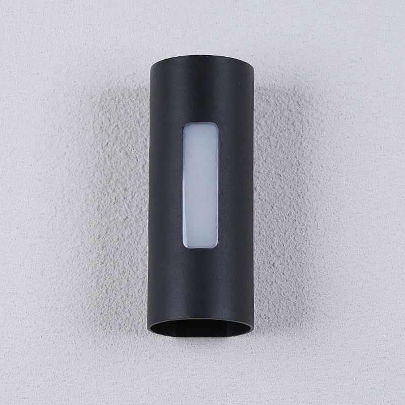 Cylinder Shape Wall Lamp Modern Style Metal 2 Lights Wall Light for Outdoor