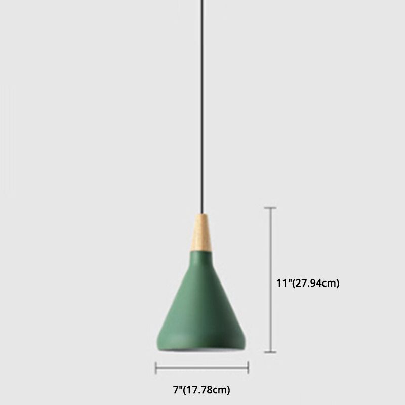 Multi Color Optional Simplicity Pendant Light Nordic Macaroon Aluminum Lampshade 1-Light Hanging Light for Kitchen