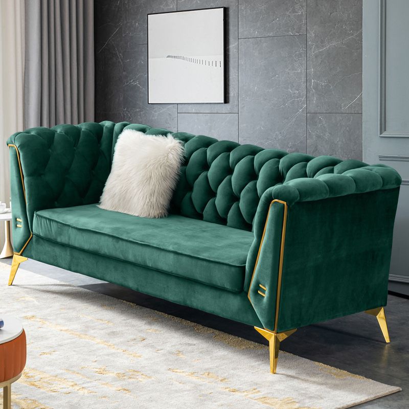 Tuxedo Arm Sofa 2/3-Seater Contemporary Tufted Velvet Sofa - 30.7" H