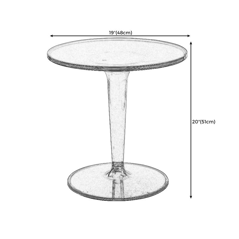 Crossed Base Design Acrylic Material Modern Style Round Side Table