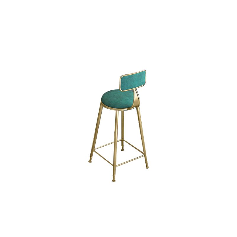 Low Back Dining Stool Contemporary Bar Stool with Metal Base